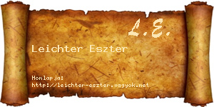 Leichter Eszter névjegykártya